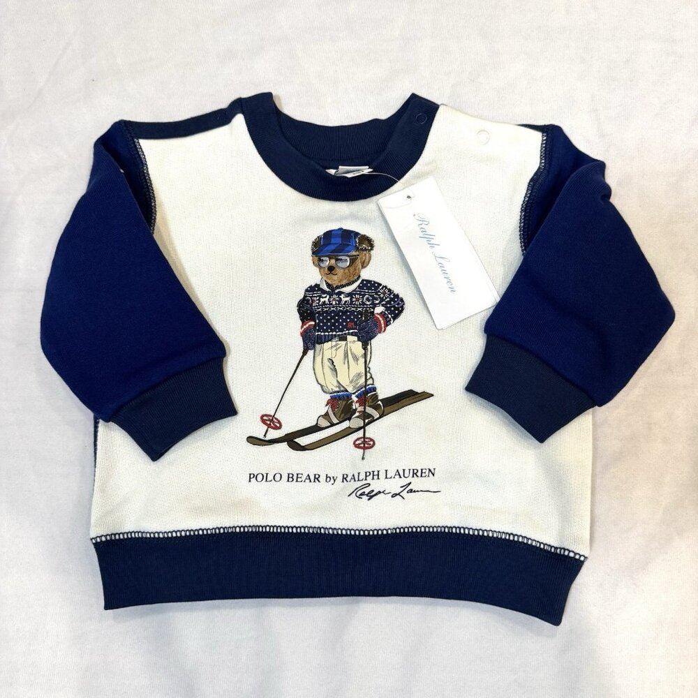 Polo Ralph Lauren Baby Sweater 9M Ski Bear Pullover Classic Preppy NWT
